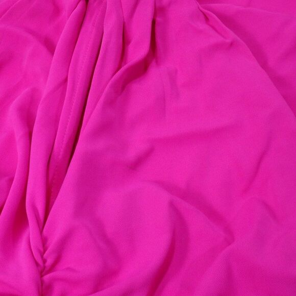 Veronica Beard Reze Hot Pink Ruched Gold Chain Halter Maxi Dress NWT 598 Sz L - Picture 11 of 14